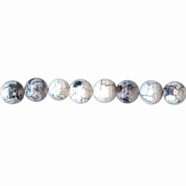 FIRE AGATE WHITE 10MM FACETED